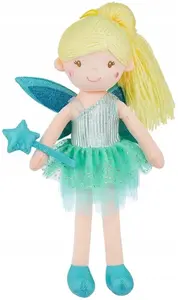 TULIMI Hadrová panenka Víla Jůlie, 40cm  - modré šatičky