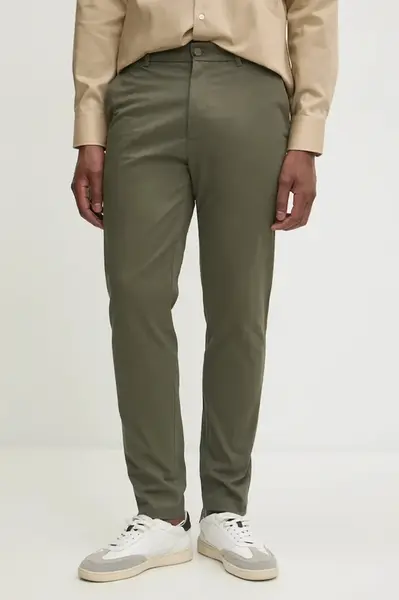 Kalhoty Calvin Klein pánské, zelená barva, přiléhavé, K10K113423
