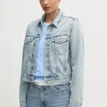 Džínová bunda Calvin Klein Jeans dámská, modrá barva, přechodná, J20J224544