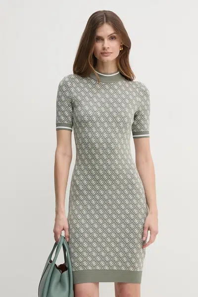 Šaty Guess zelená barva, mini
