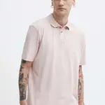 Bavlněné polo tričko HUGO růžová barva, 50493206