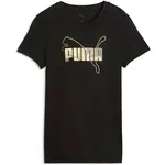 Puma ESSENTIALS LOGO LAB METALLIC TEE Dámské triko, černá, velikost