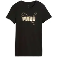 Puma ESSENTIALS LOGO LAB METALLIC TEE Dámské triko, černá, velikost