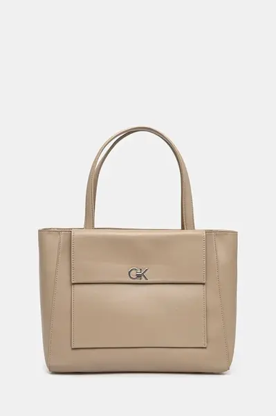 Kabelka Calvin Klein béžová barva, K60K612811