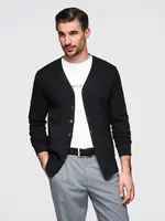 Ombre Monochrome knitted men's viscose cardigan - black
