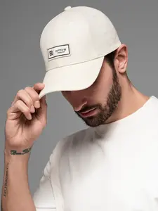 Ombre Men's baseball cap with visor and patch - cream