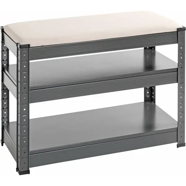 REGÁL NA BOTY, antracitová, světle šedá, 60/47/28 cm