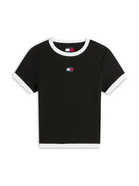 Tommy Jeans Tričko  čierna / biela