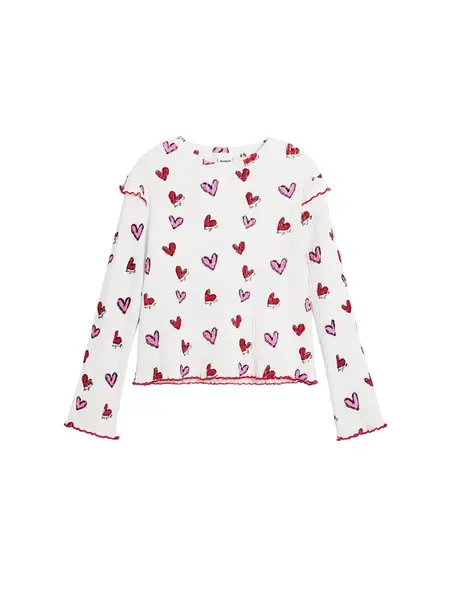 Desigual Tričko  eozín / červená / biela