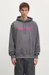 Bavlněná mikina thisisneverthat T-Logo Hoodie pánská, šedá barva, s kapucí, s aplikací, TN243TSWHO01
