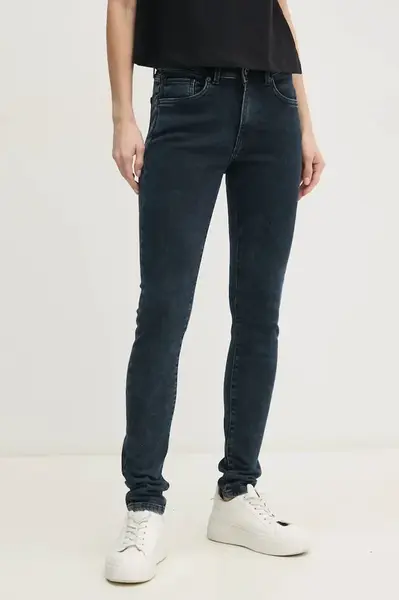 Džíny Pepe Jeans SKINNY JEANS MW REGENT dámské, tmavomodrá barva, PL204728ED9