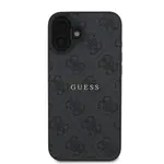Zadní kryt Guess PU 4G Classic Logo MagSafe pro Apple iPhone 16 Plus, černá