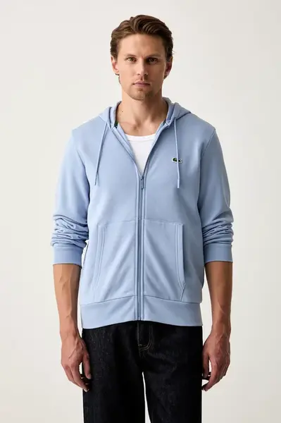 Lacoste mikina s kapucí pánská s bavlnou