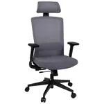 MID.YOU OTOČNÁ ŽIDLE, síťovina, plochá tkanina, šedá, černá