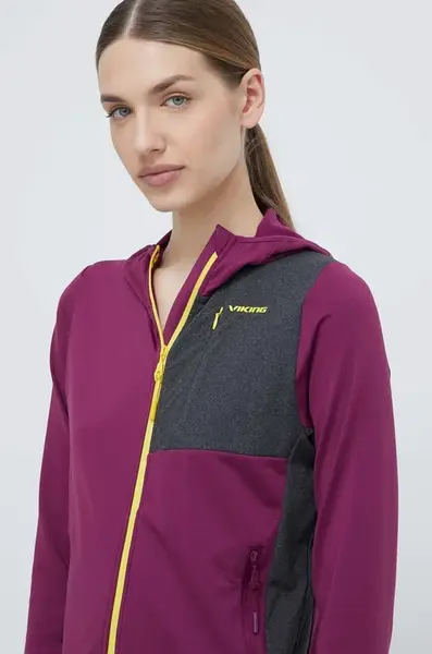 Sportovní mikina Viking Tacoma fialová barva, s kapucí, 720/25/7272