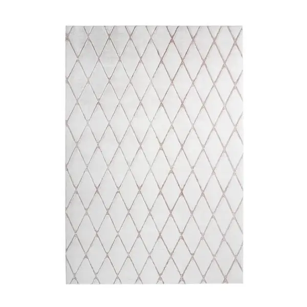 KOBEREC S VYSOKÝM VLASEM, 80/150 cm, růžová, bílá