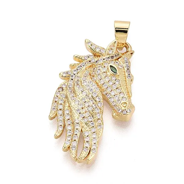 Brass Micro Pave Clear Cubic Zirconia Pendants