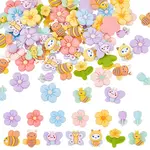 84Pcs 14 Styles Spring Theme Opaque Resin Cabochons