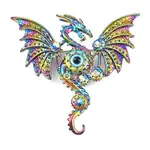 Dragon with Evil Eye Alloy Rhinestone with Plastic Lapel Pins for Backpack Clothes