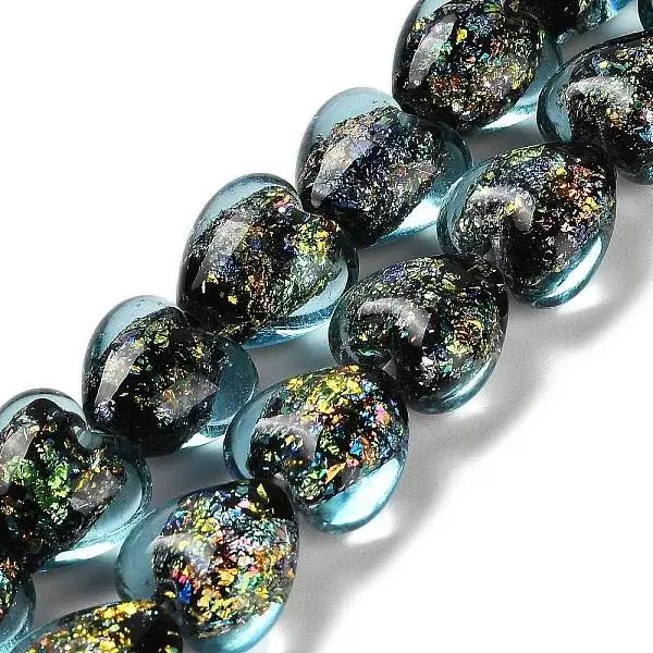 Handmade Dichroic Foil Glass Beads Strands