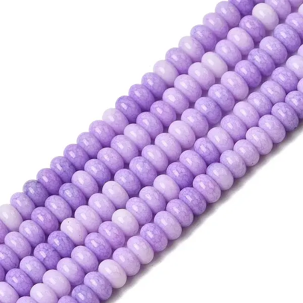 Cracked Opaque Glass Beads Strand