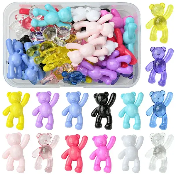 28Pcs 14 Colors Acrylic Pendants