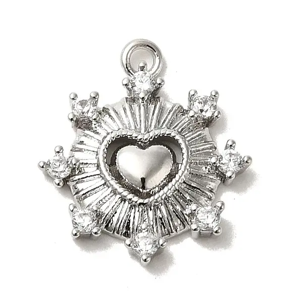 Brass Micro Pave Cubic Zirconia Charms