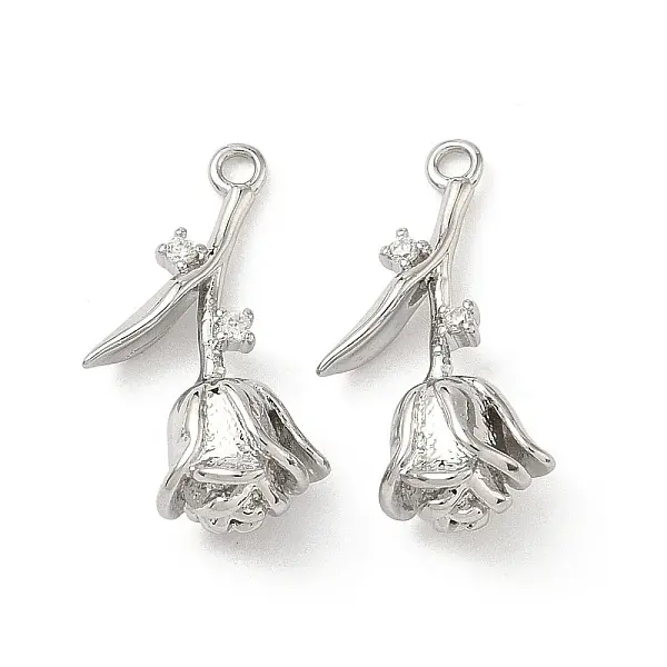 Brass Micro Pave Cubic Zirconia Pendants
