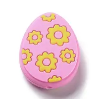 Easter Egg with Flower Silicone Beads