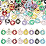 96Pcs 16 Styles Alloy Enamel Charms
