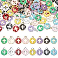 96Pcs 16 Styles Alloy Enamel Charms
