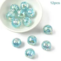12Pcs Transparent Inner Flower Acrylic Beads