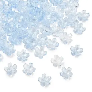 60G Baking Painted Transparent Glass Bead Caps