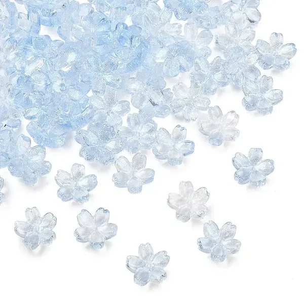 60G Baking Painted Transparent Glass Bead Caps