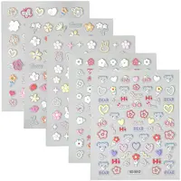 5Pcs 5 Styles Animal & Flower PET Plastic Decorative Sticker