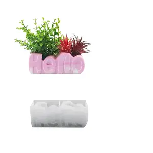 Word Hello Flower Pot DIY Silicone Molds