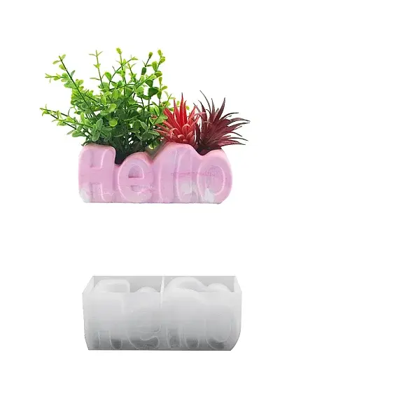 Word Hello Flower Pot DIY Silicone Molds