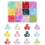 216Pcs 12 Colors Transparent Glass Beads