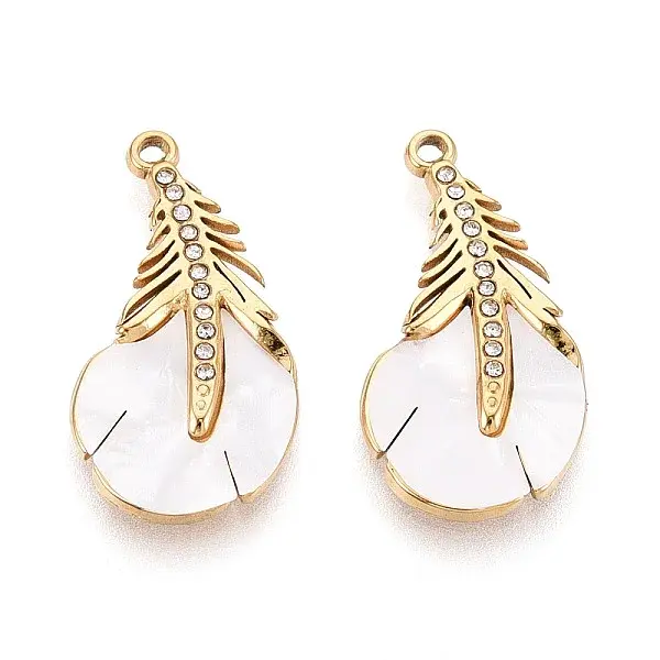 304 Stainless Steel & Enamel & Rhinestone Pendants