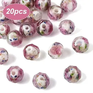 20Pcs Handmade Gold Sand Lampwork Beads