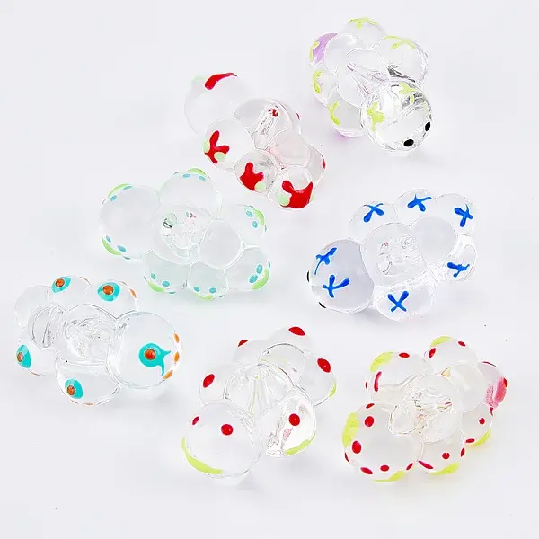14Pcs 7 Color Transparent Acrylic Beads