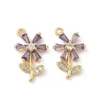 Brass Micro Pave Cubic Zirconia Pendants