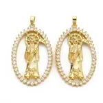 Brass Micro Pave Cubic Zirconia Pendants