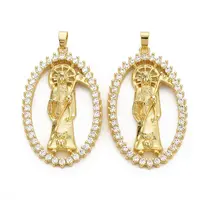 Brass Micro Pave Cubic Zirconia Pendants