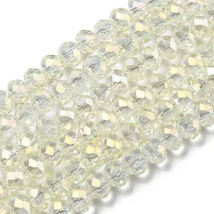 Electroplate Transparent Glass Beads Strands