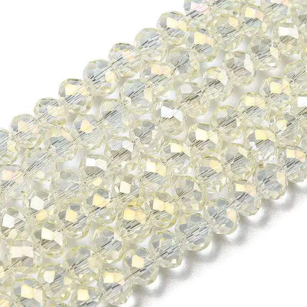 Electroplate Transparent Glass Beads Strands