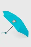 Deštník Moschino tyrkysová barva, 8351 SUPERMINIA