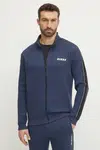 Mikina Guess pánská, tmavomodrá barva, s potiskem