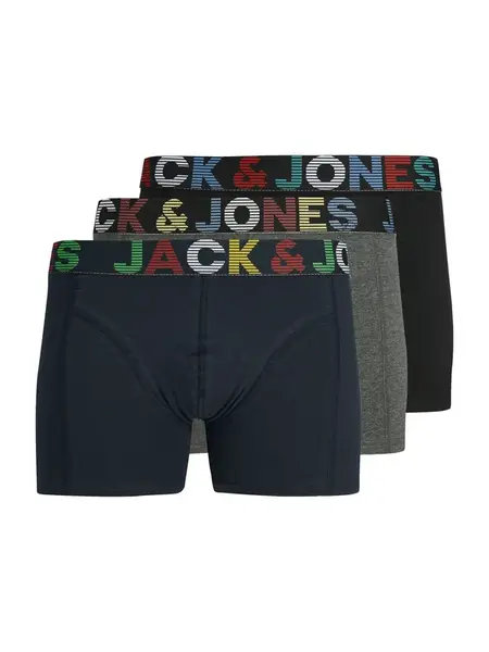 JACK & JONES Boxerky 'JWHEthan'  námornícka modrá / sivá melírovaná / čierna