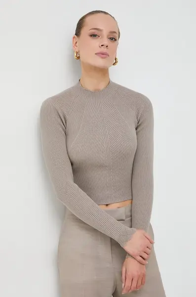 Bavlněný svetr Guess MARIE hnědá barva, lehký, W4RR24 Z3C71